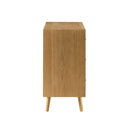 Heidi Oak 3 Drawer Chest - Light Wood - DUSK