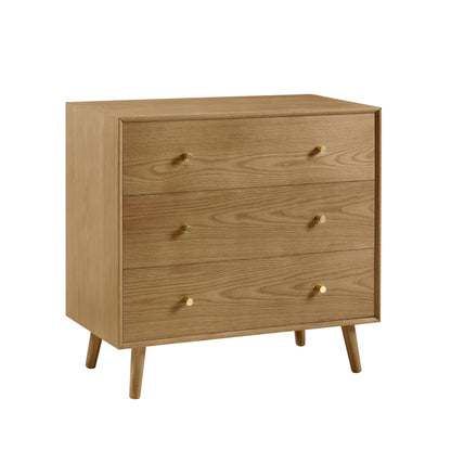 Heidi Oak 3 Drawer Chest - Light Wood - DUSK