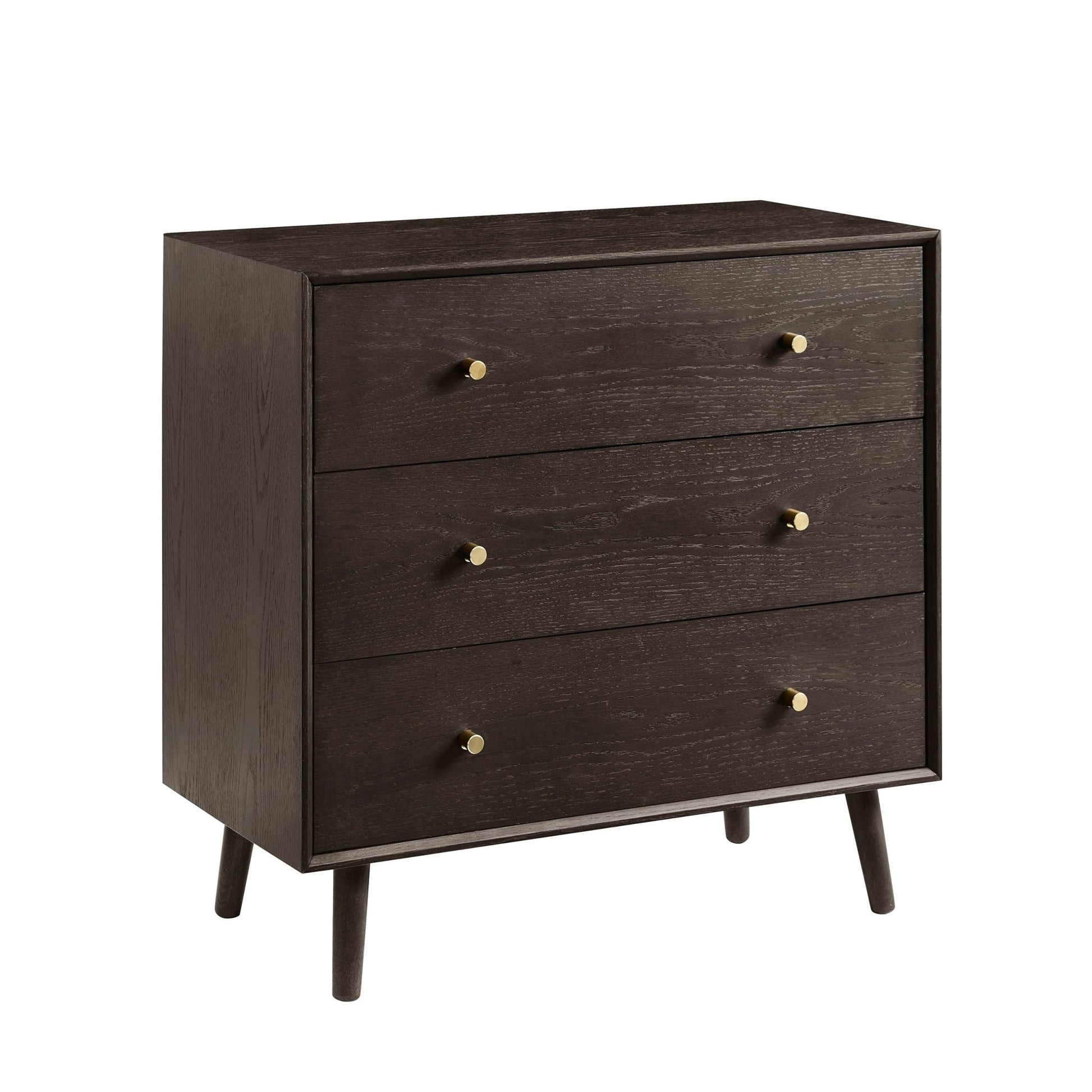 Heidi Oak 3 Drawer Chest - Walnut - DUSK