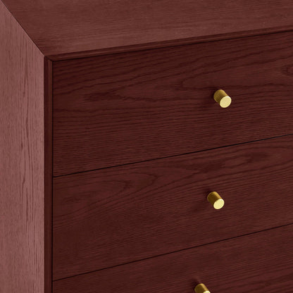 Heidi Oak 6 Drawer Chest - Cherry Wood - DUSK