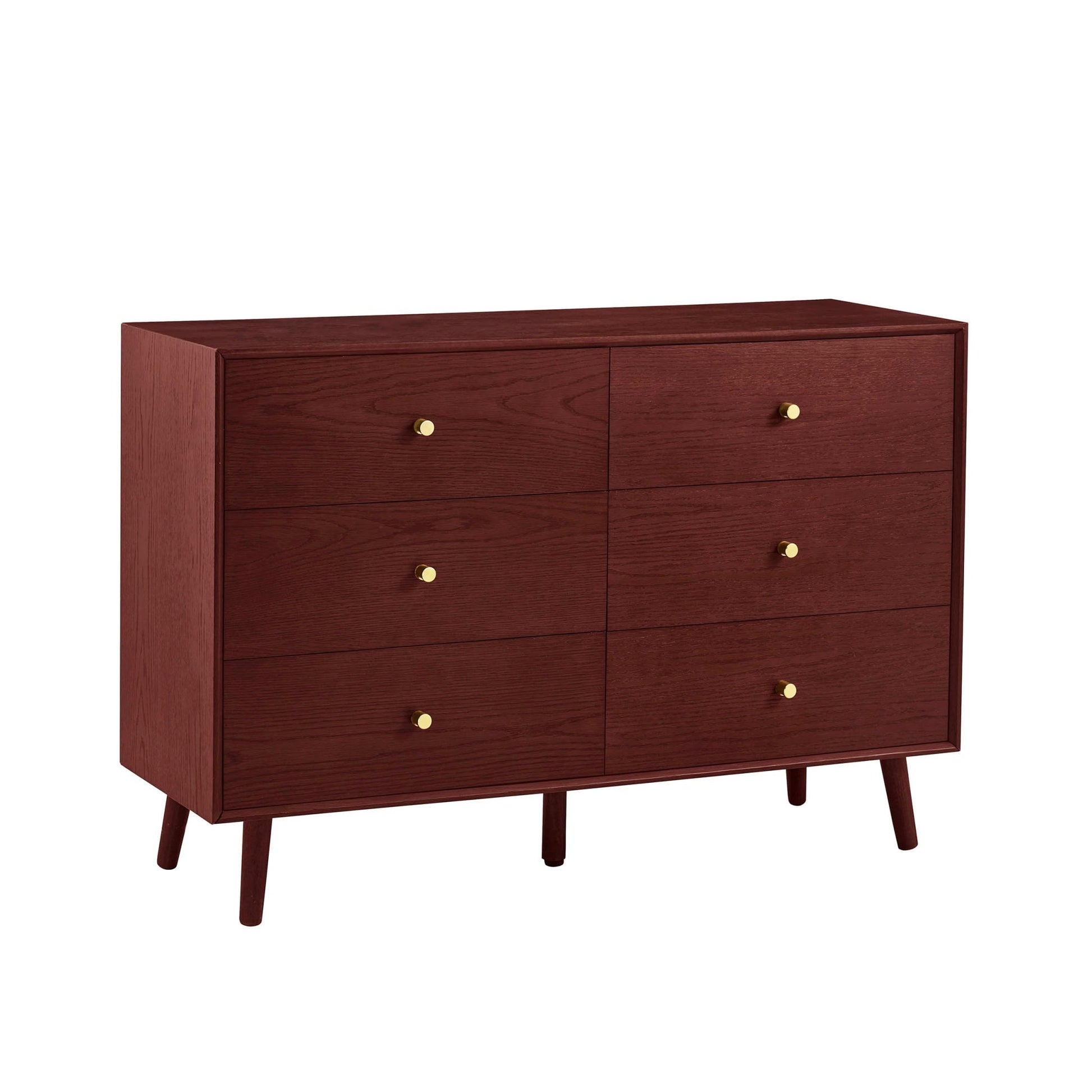 Heidi Oak 6 Drawer Chest - Cherry Wood - DUSK