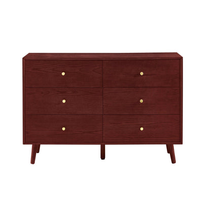 Heidi Oak 6 Drawer Chest - Cherry Wood - DUSK