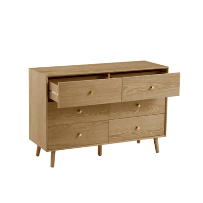 Heidi Oak 6 Drawer Chest - Light Wood - DUSK