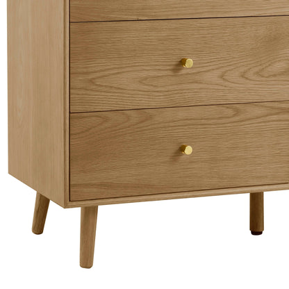Heidi Oak 6 Drawer Chest - Light Wood - DUSK