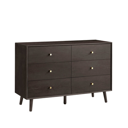 Heidi Oak 6 Drawer Chest - Walnut - DUSK
