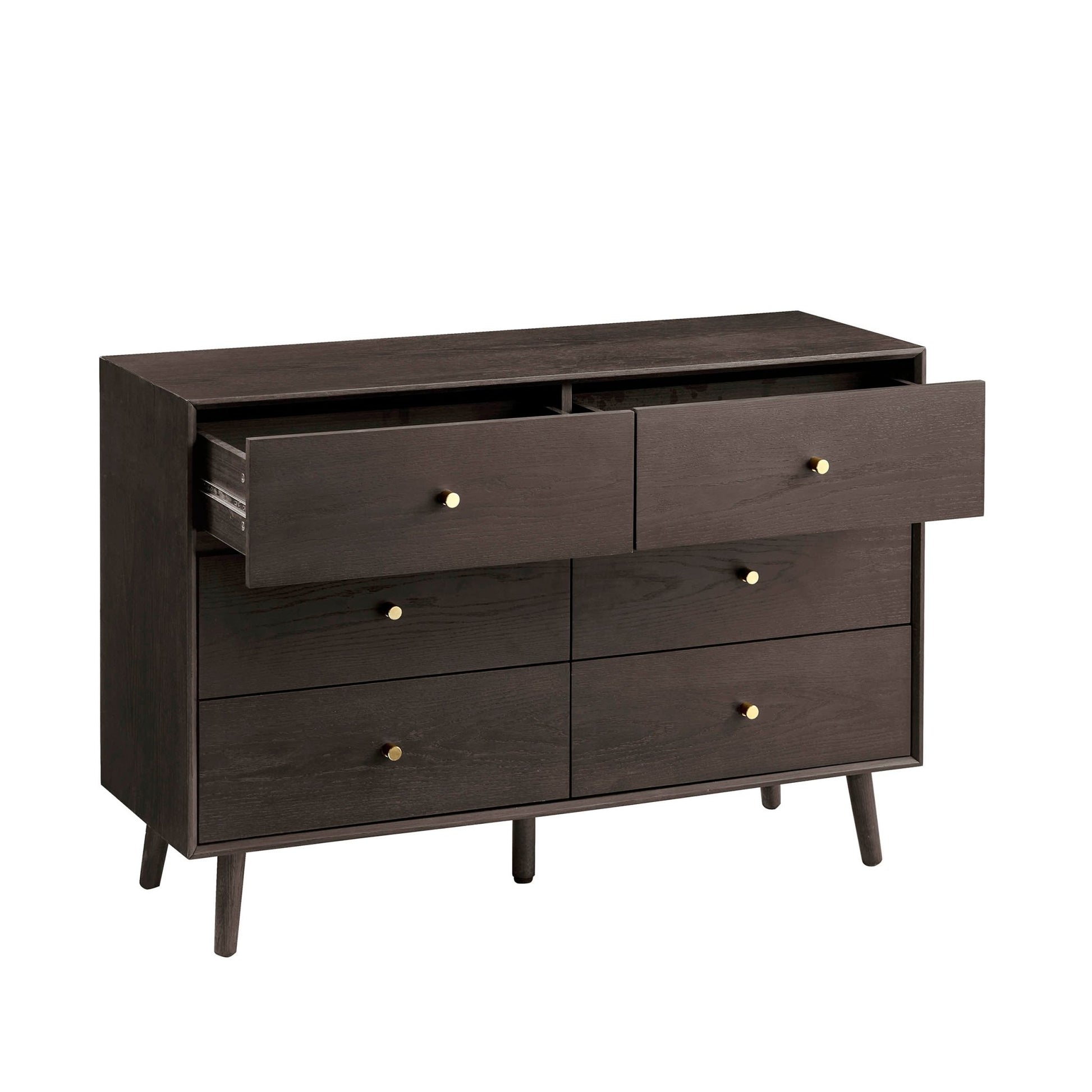 Heidi Oak 6 Drawer Chest - Walnut - DUSK