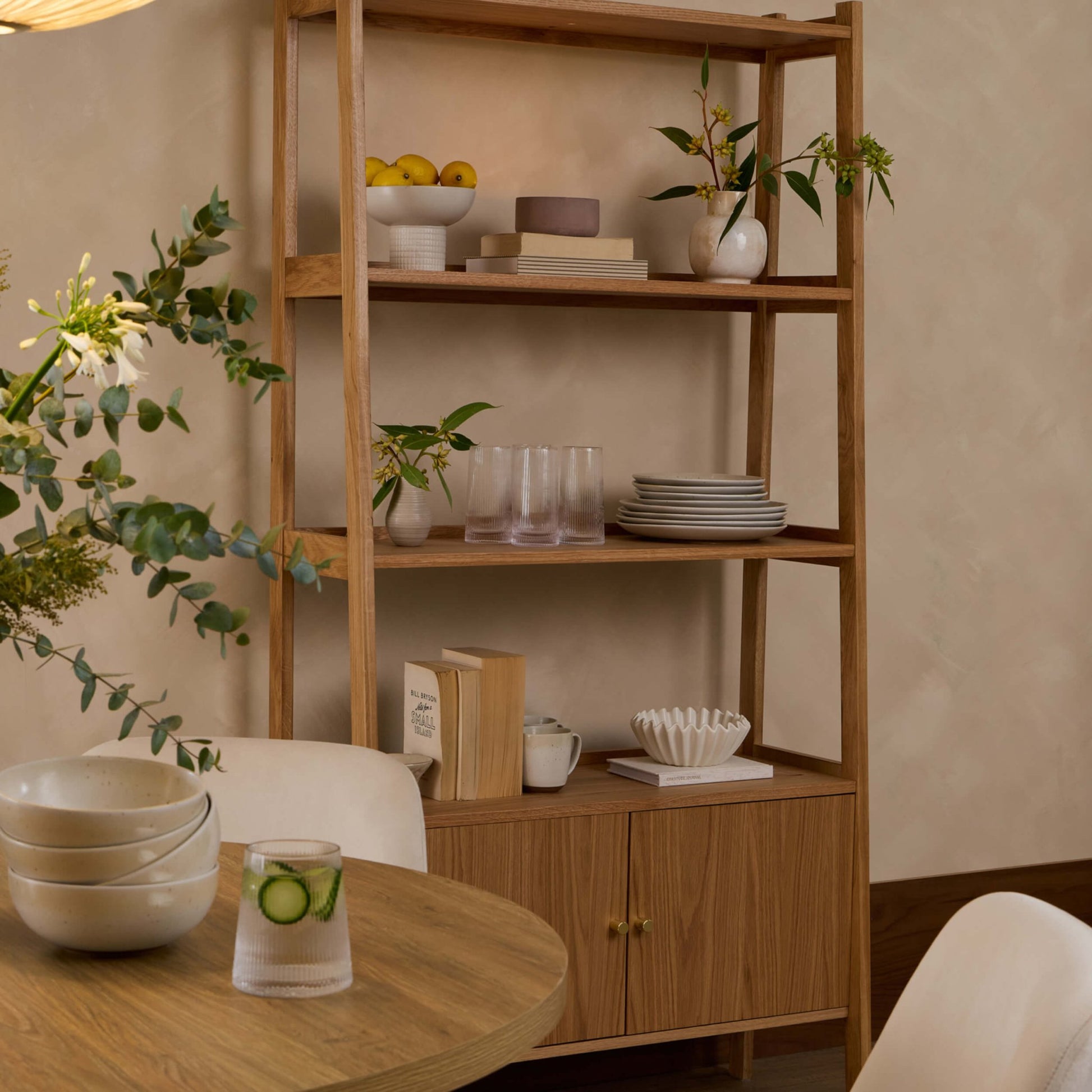 Heidi Oak Display Cabinet - Light Wood - DUSK