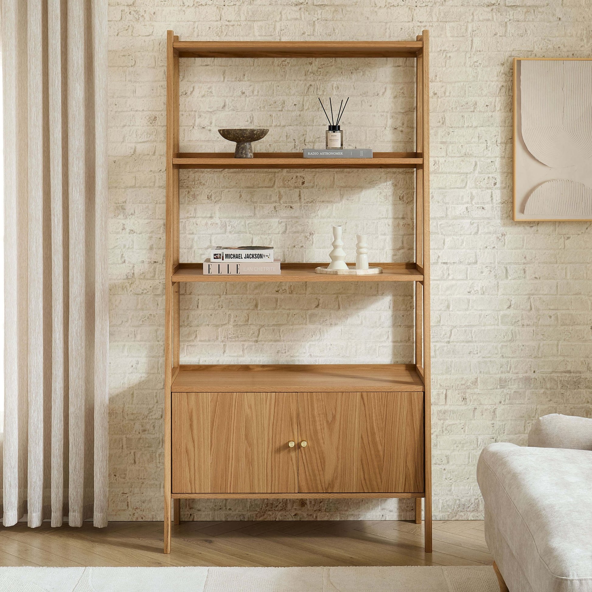 Heidi Oak Display Cabinet - Light Wood - DUSK