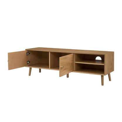 Heidi Oak Tv Unit for TVs up to 60" - Light Wood - DUSK