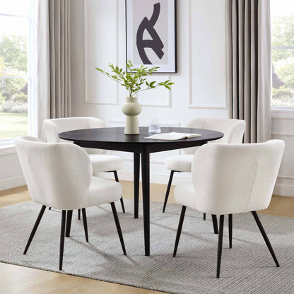 Heidi Solid Oak 4 - 6 Seater Round Dining Table - Black - DUSK