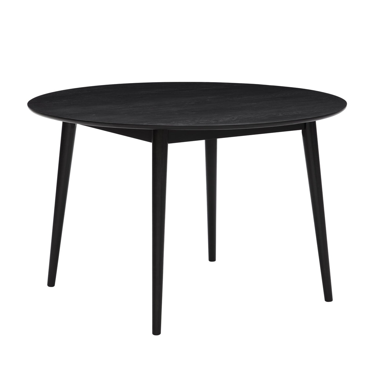 Heidi Solid Oak 4 - 6 Seater Round Dining Table - Black - DUSK