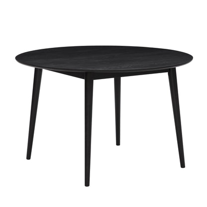 Heidi Solid Oak 4 - 6 Seater Round Dining Table - Black - DUSK