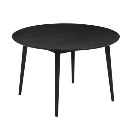 Heidi Solid Oak 4 - 6 Seater Round Dining Table - Black - DUSK