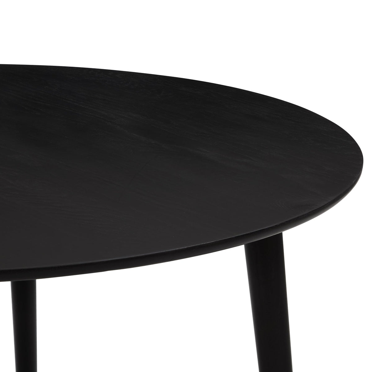 Heidi Solid Oak 4 - 6 Seater Round Dining Table - Black - DUSK