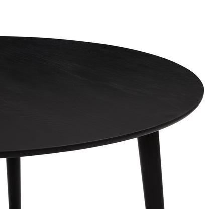 Heidi Solid Oak 4 - 6 Seater Round Dining Table - Black - DUSK