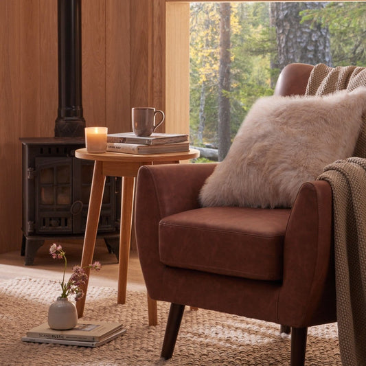 Heidi Solid Oak Round Side Table - Light Wood - DUSK