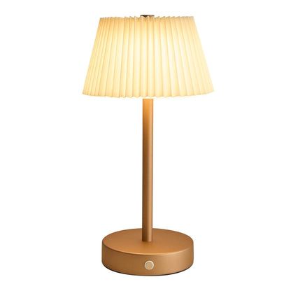 Helena Pleated LED Rechargeable Wireless Lamp - Ivory - DUSK