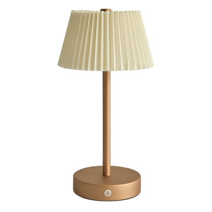 Helena Pleated LED Rechargeable Wireless Lamp - Ivory - DUSK