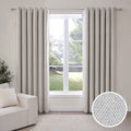 Herringbone Eyelet Curtains - Light Grey - DUSK