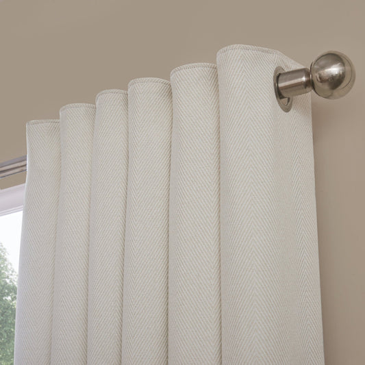 Herringbone Eyelet Curtains - Off White - DUSK