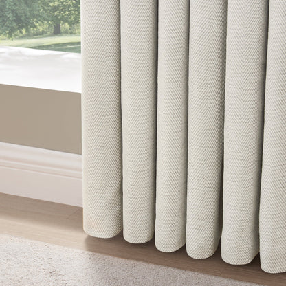 Herringbone Eyelet Curtains - Off White - DUSK