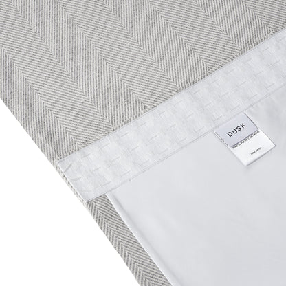 Herringbone Pencil Pleat Curtains - Light Grey - DUSK