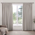 Herringbone Pencil Pleat Curtains - Light Grey - DUSK