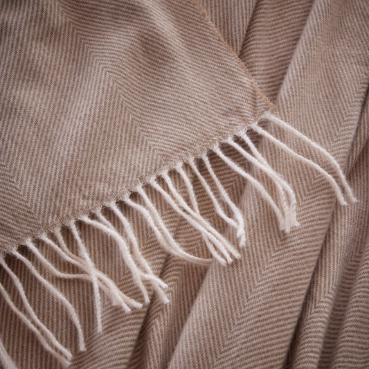 Herringbone Throw 1.5x2m - Taupe - DUSK