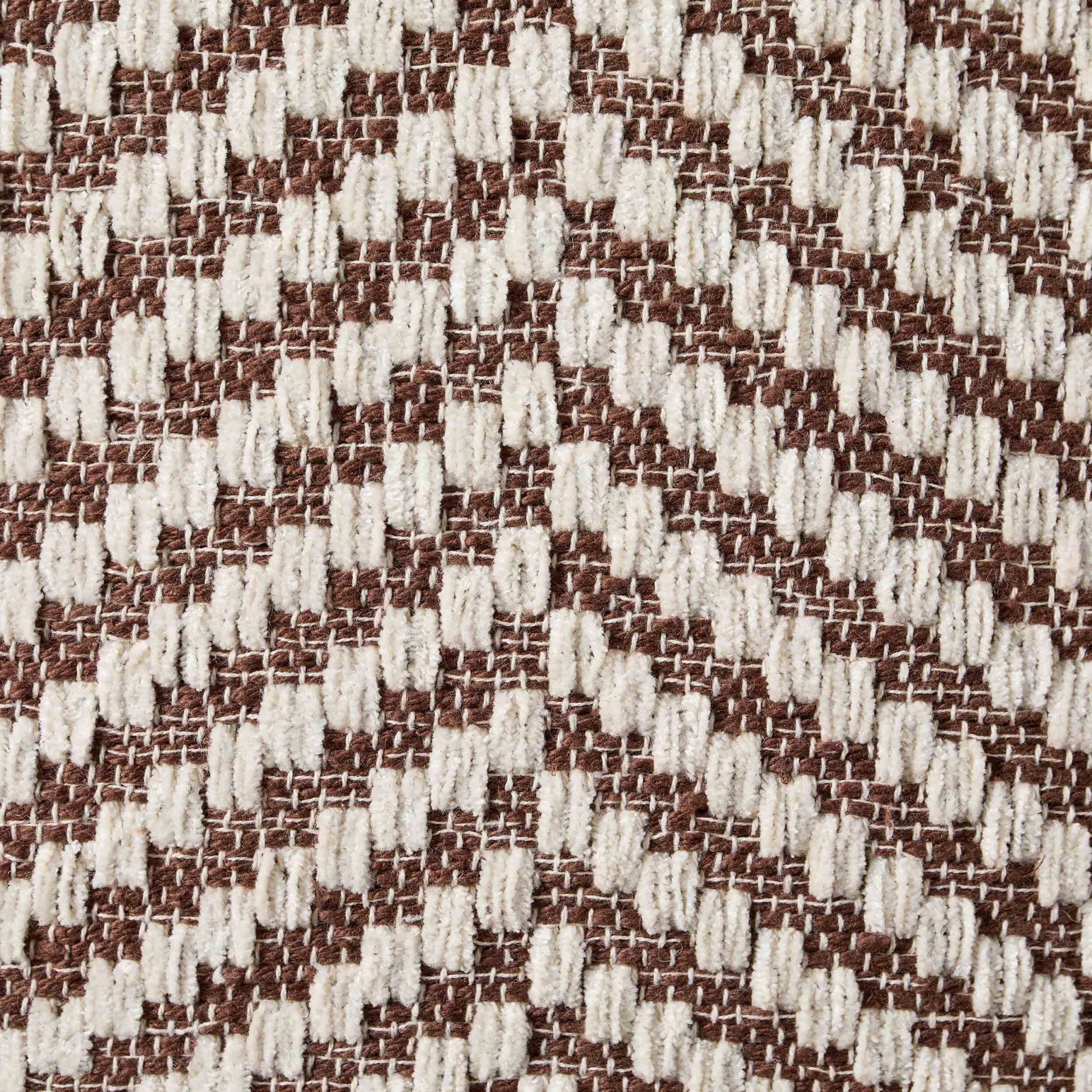 Herringbone Tufted Edge Sofa Cushion Cover - Chocolate - DUSK