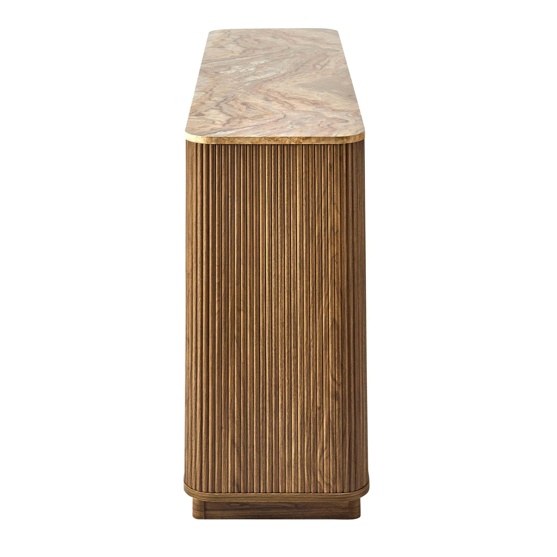 Hettie 3 Door Sideboard - Mid Wood/ Marble Effect Top - DUSK