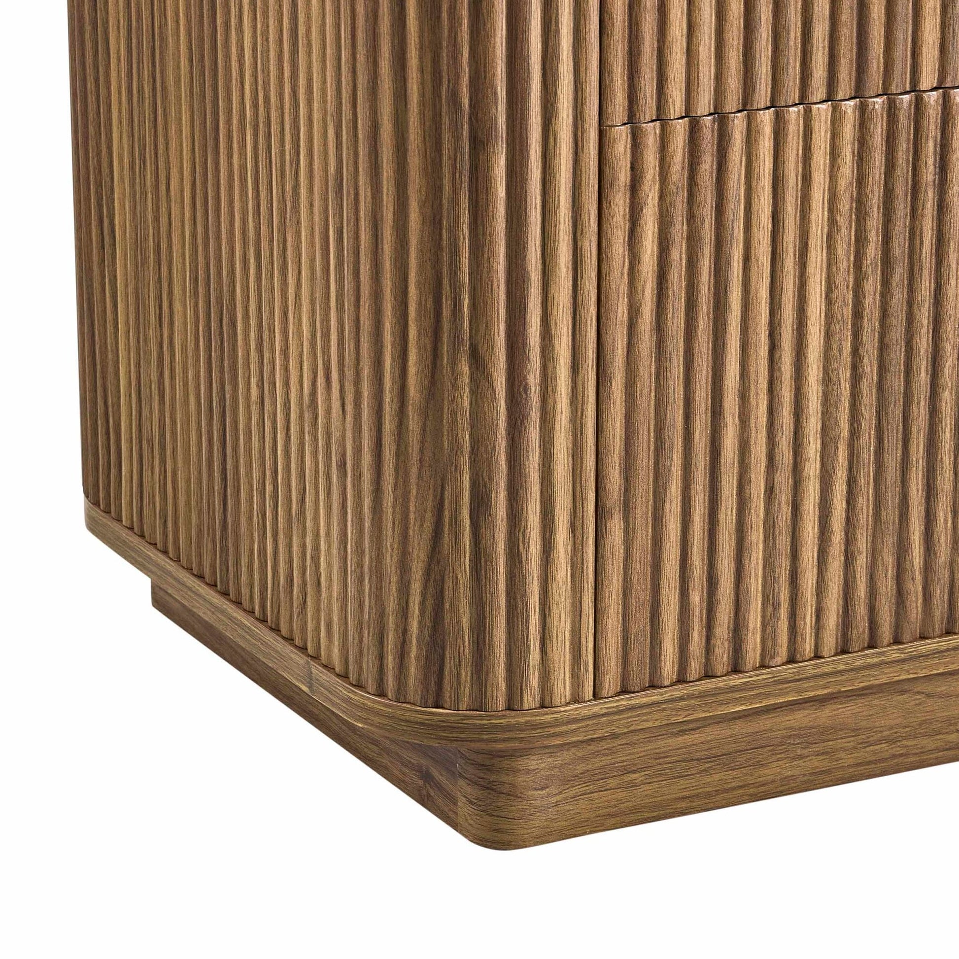 Hettie 3 Drawer Chest - Mid Wood/ Marble Effect Top - DUSK