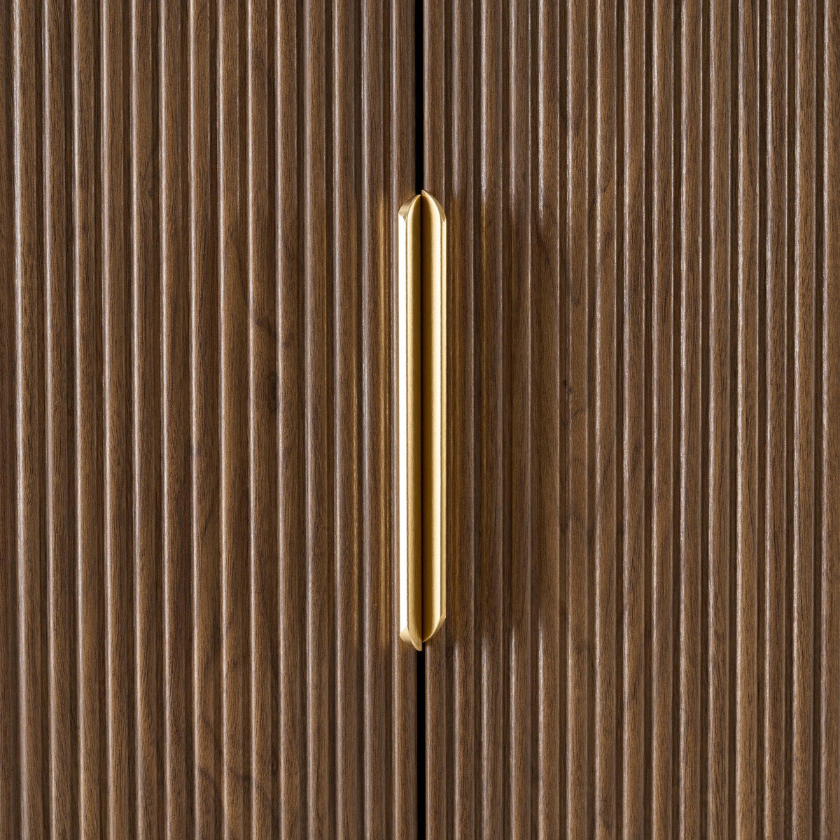 Hettie Ribbed 3 Door Wardrobe - Mid Wood - DUSK