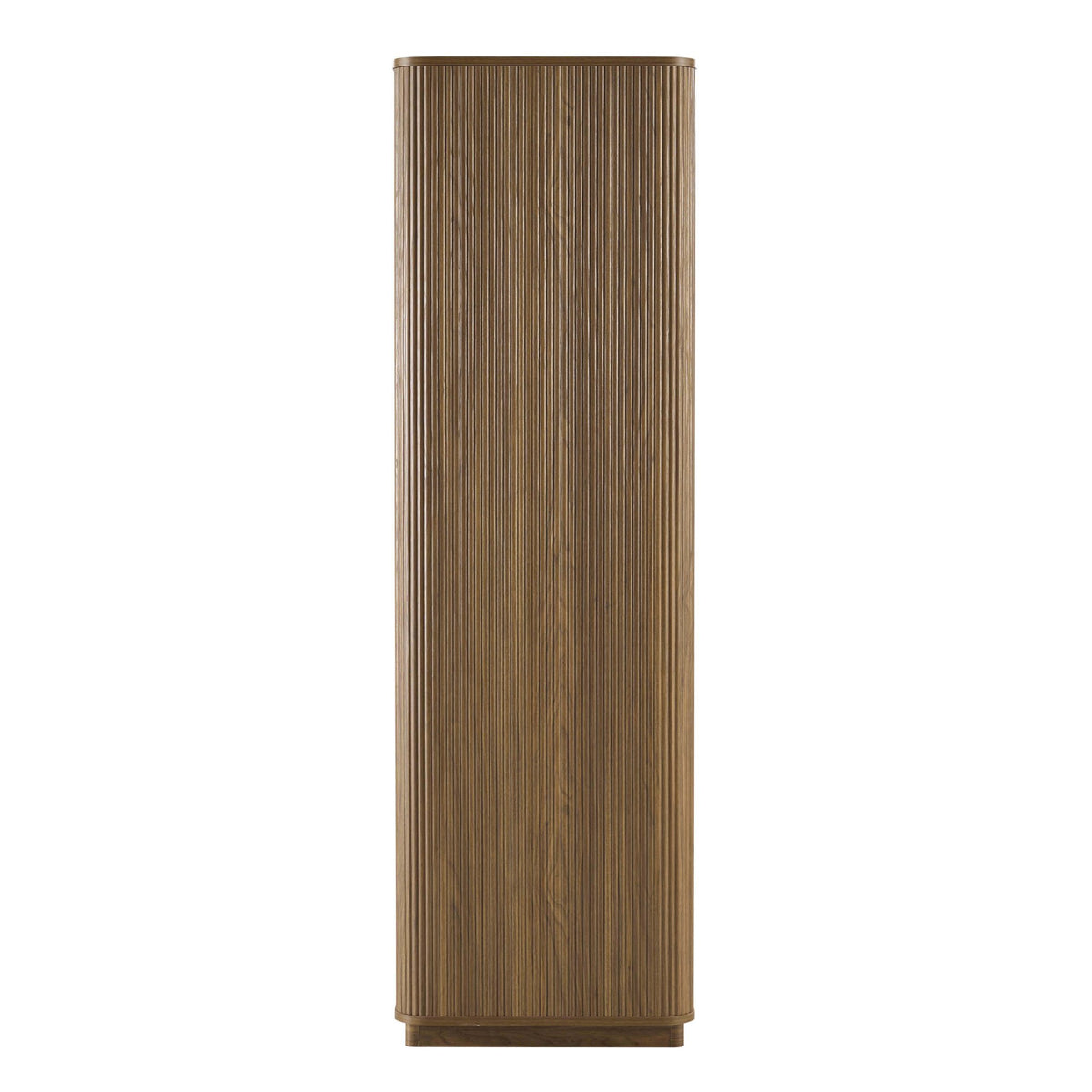 Hettie Ribbed 3 Door Wardrobe - Mid Wood - DUSK