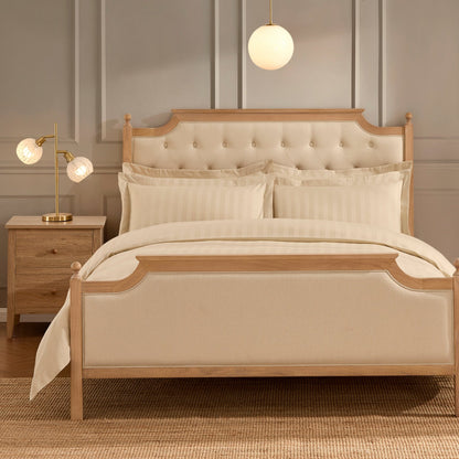 Hotel Satin Stripe 200 Thread Count Duvet Cover - Champagne - DUSK