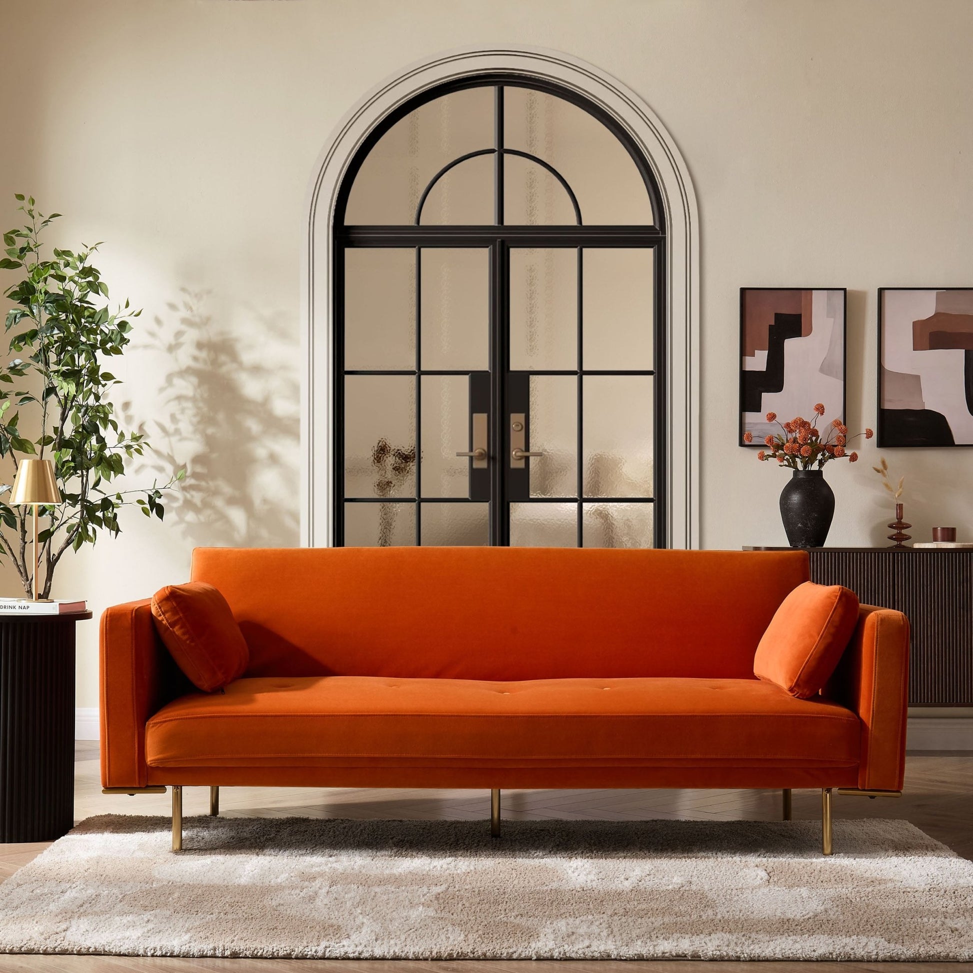 Hudson Click Clack Sofa Bed - Bright Orange - DUSK