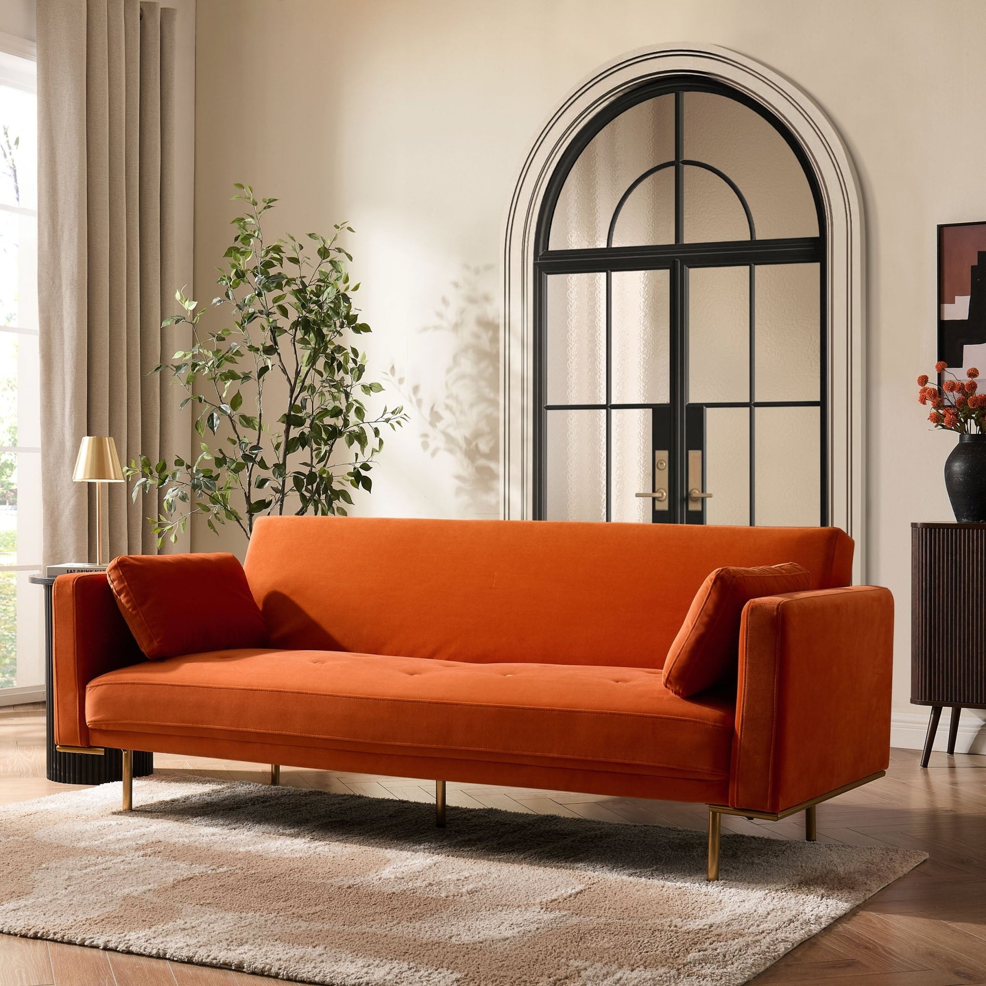 Hudson Click Clack Sofa Bed - Bright Orange - DUSK