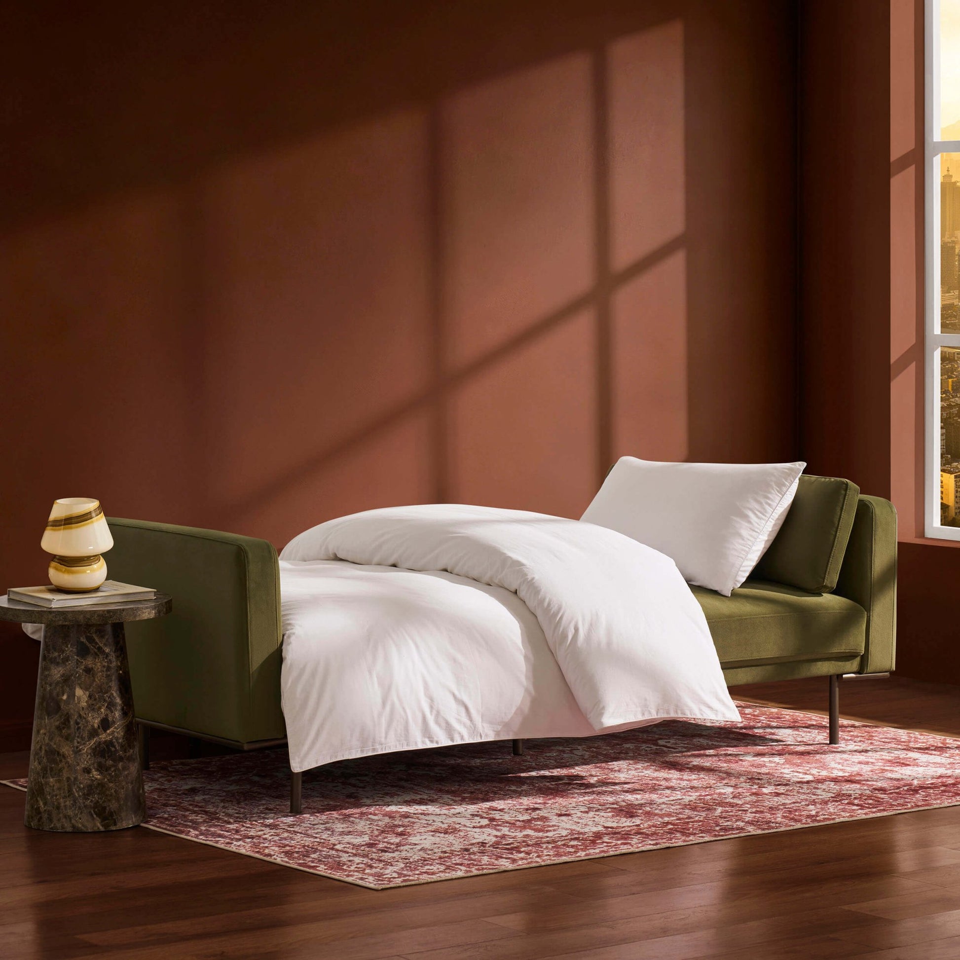 Hudson Click Clack Sofa Bed - Muted Moss - DUSK
