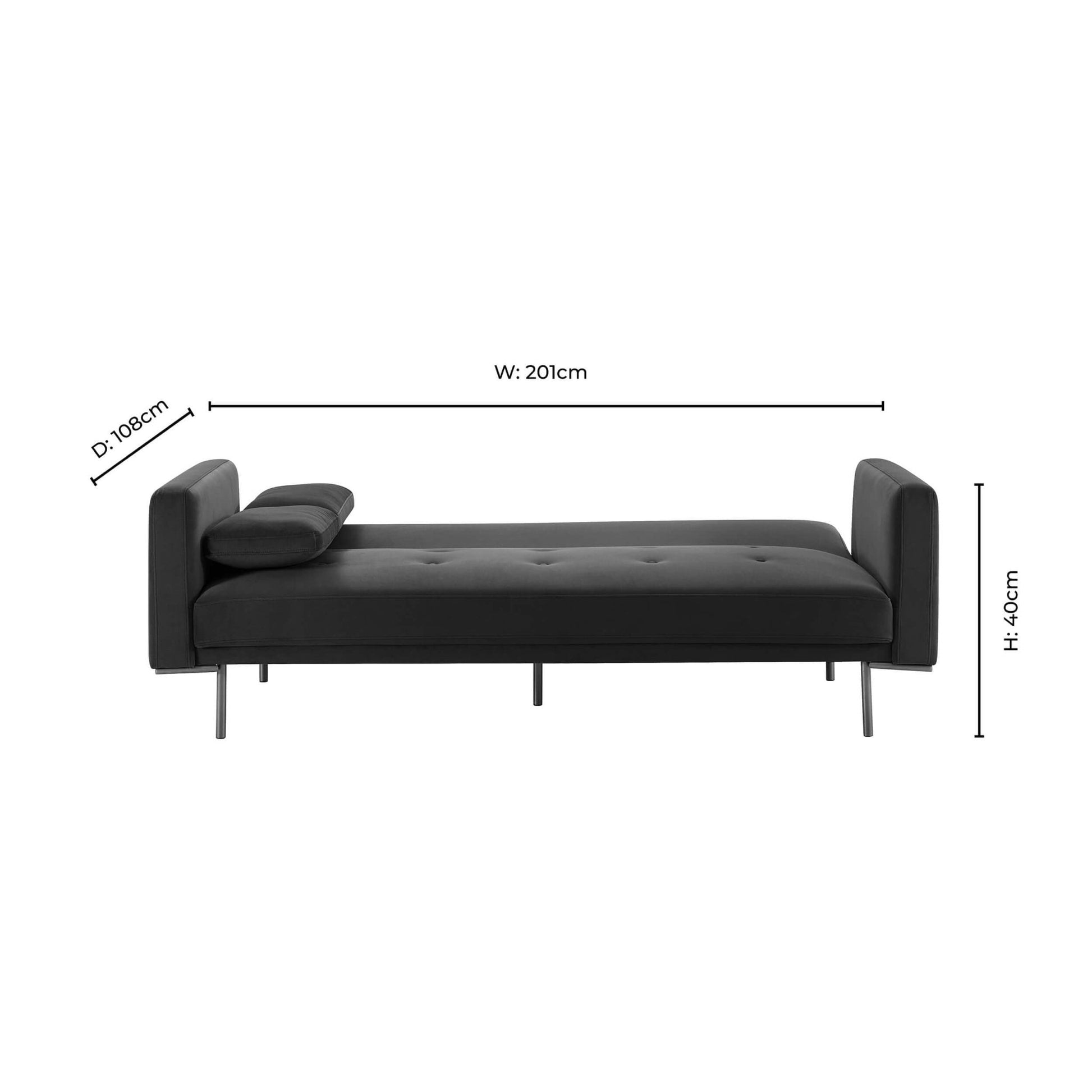 Hudson Click Clack Sofa Bed - Muted Moss - DUSK