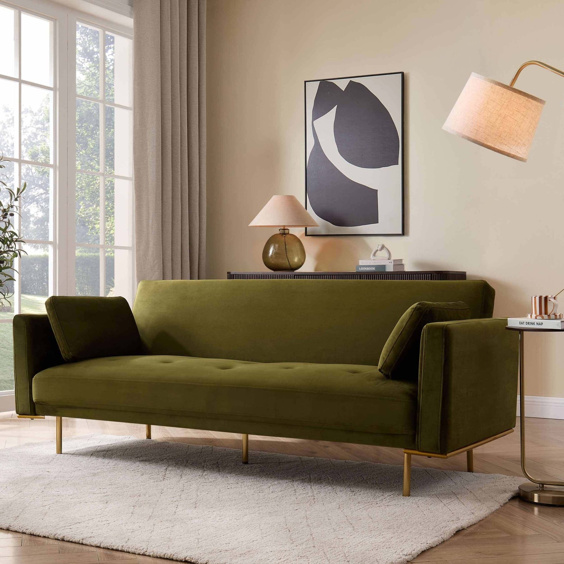 Hudson Click Clack Sofa Bed - Rich Green - DUSK