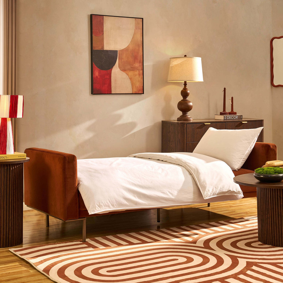 Hudson Click Clack Sofa Bed - Terracotta - DUSK