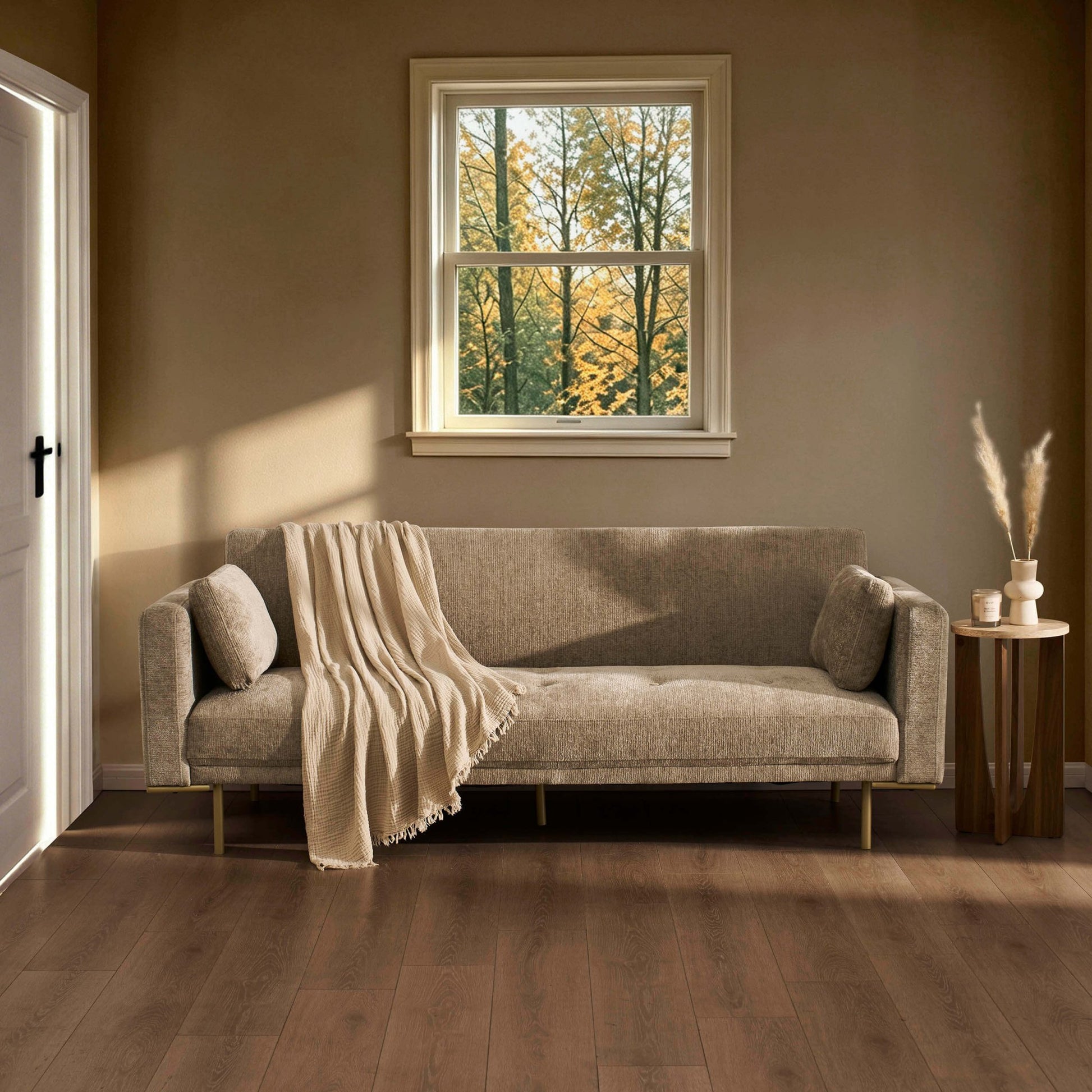 Hudson Click Clack Sofa Bed - Textured Mushroom - DUSK