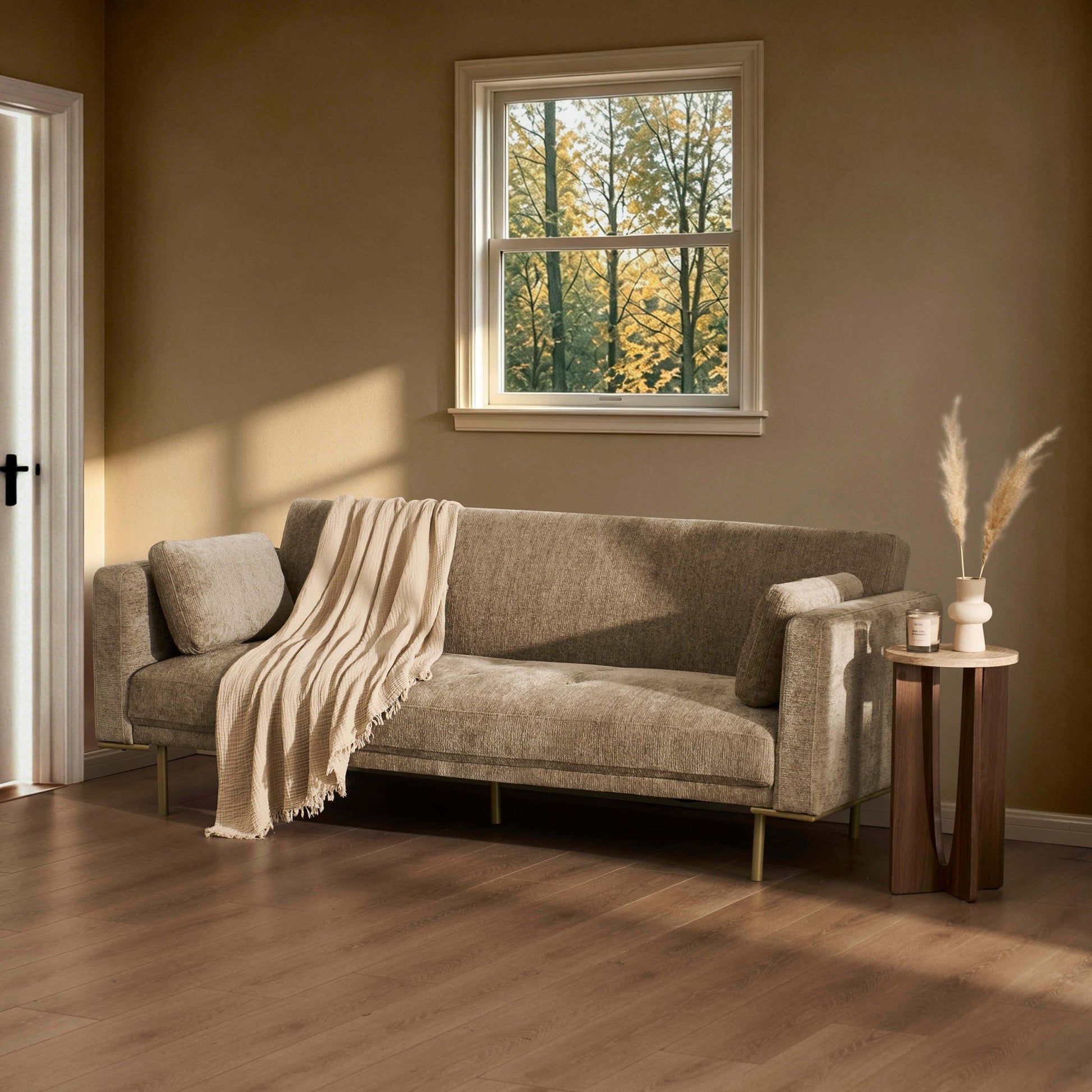 Hudson Click Clack Sofa Bed - Textured Mushroom - DUSK