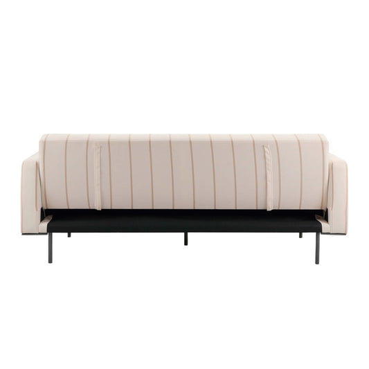 Hudson Click Clack Sofa Bed - Thin Natural Stripe - DUSK