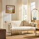 Hudson Click Clack Sofa Bed - Thin Natural Stripe - DUSK