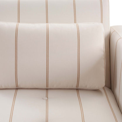 Hudson Click Clack Sofa Bed - Thin Natural Stripe - DUSK