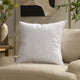 Washed Cotton Linen Blend Plain Dye Sofa Cushion Cover - Chalk White