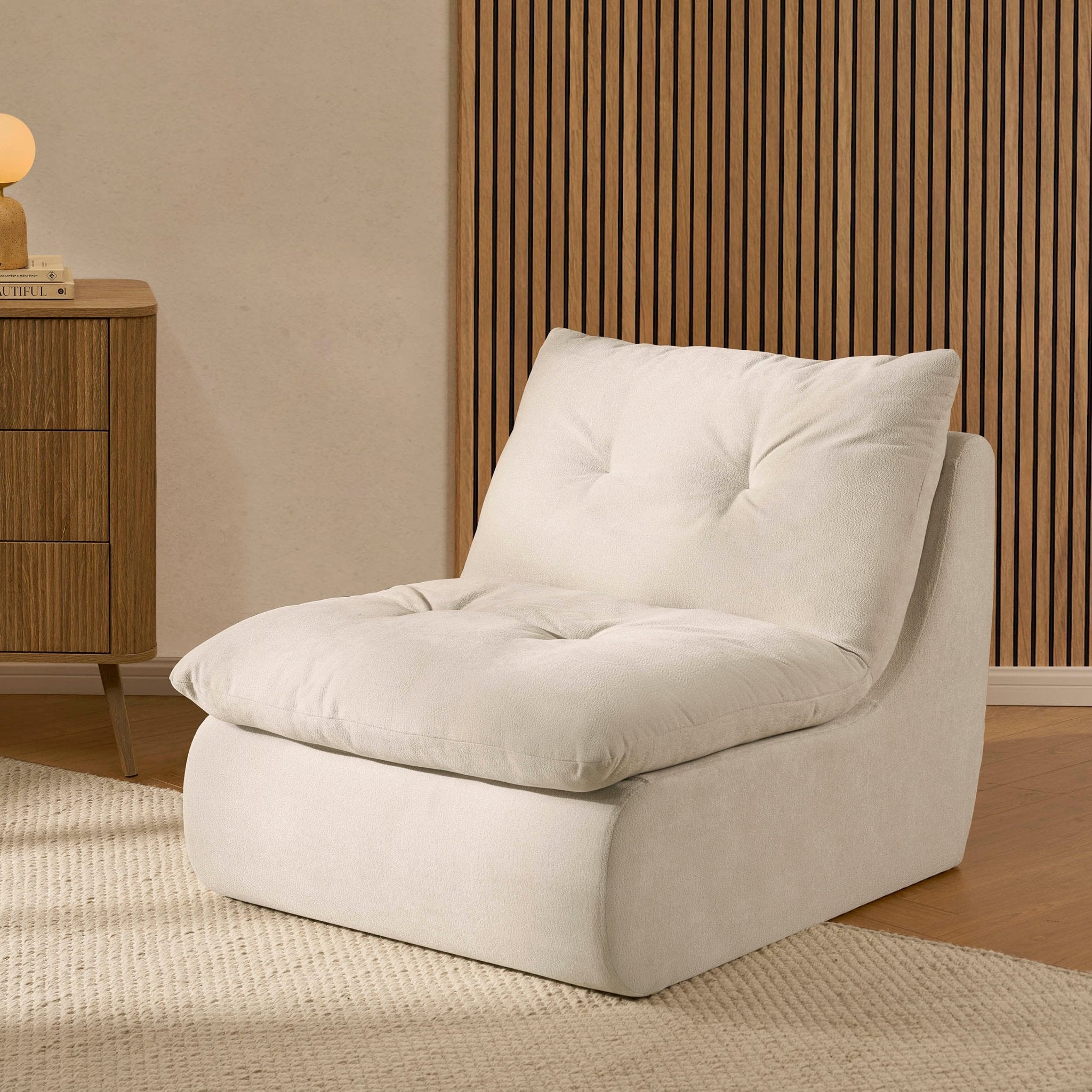 Immy Relaxed Accent Chair - Chenille Ivory