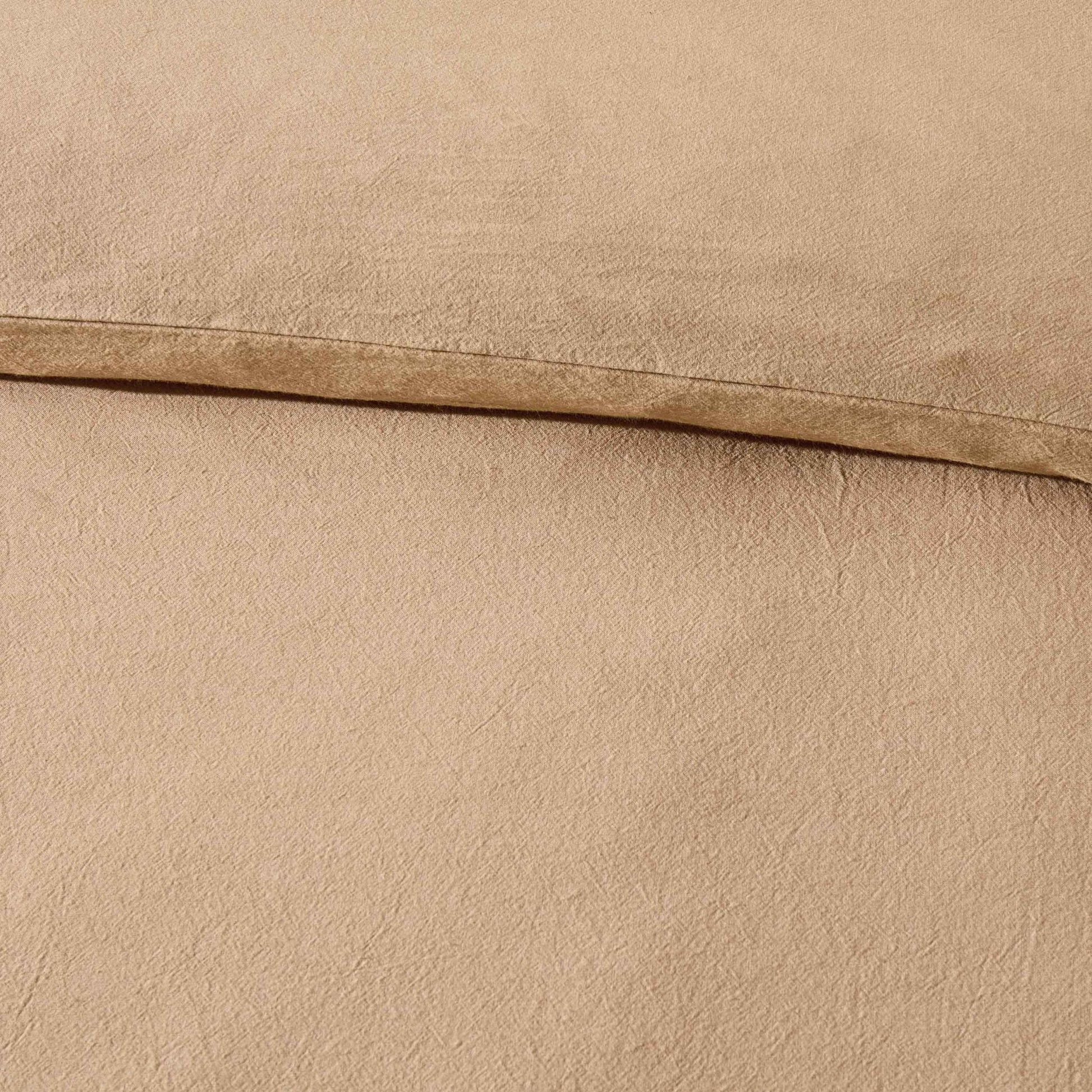 Imogen 100% Cotton Ladder Edge Duvet Cover & Pillowcase Set - Light Taupe - DUSK