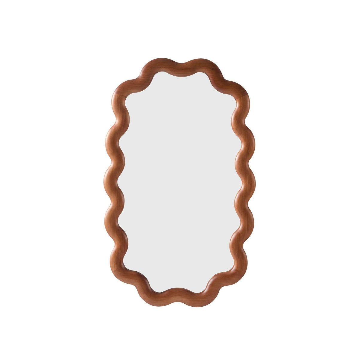 Indie Wavy Wood Mirror - Mid Wood - DUSK