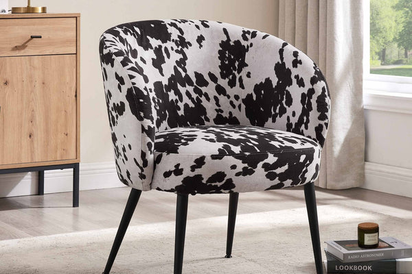 Indy Accent Chair - Cow Print - DUSK